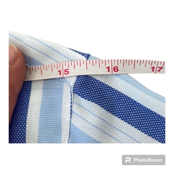 FOXCROFT Blue & White Striped Shirt, Button Down Top, Wrinkle Free, 8 Petite - Picture 12 of 15